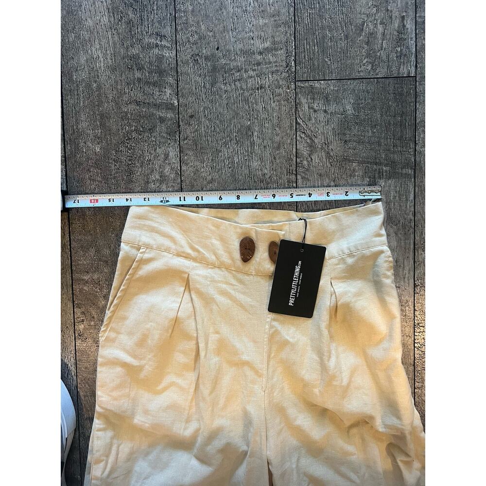 Pretty Little Thing Tan wide leg Pants trousers. Size 10 - Picture 3 of 16